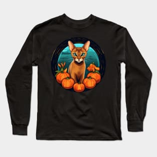 Abyssinian Cat Halloween, Cat Lover Long Sleeve T-Shirt